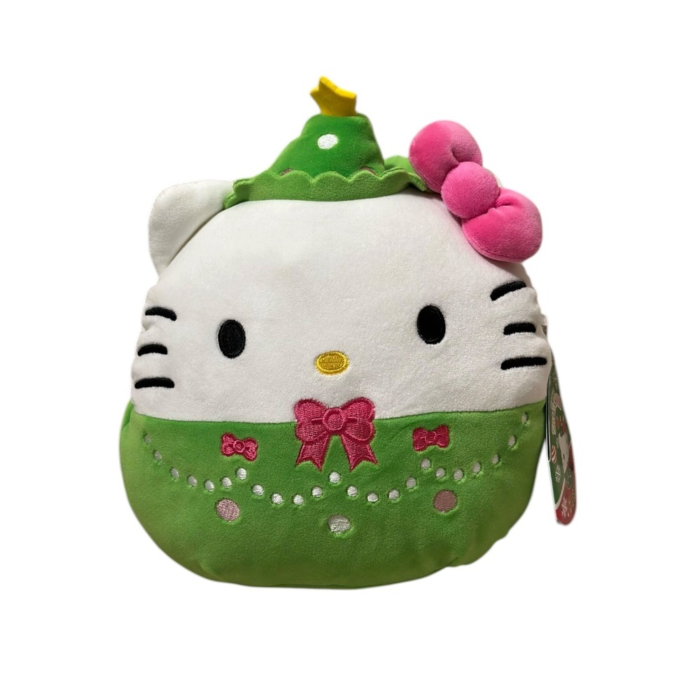 Squishmallows Hello Kitty Christmas Tree Plush‎ Sanrio Holiday 2024 Green 8" NWT